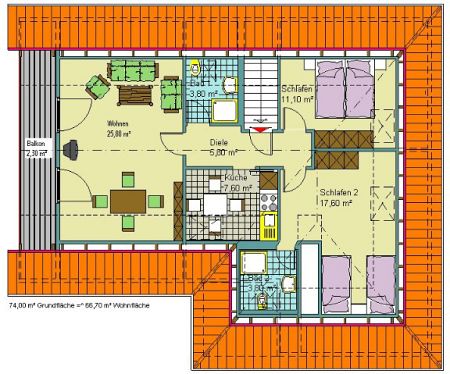 Grundriss der Ferienwohnung